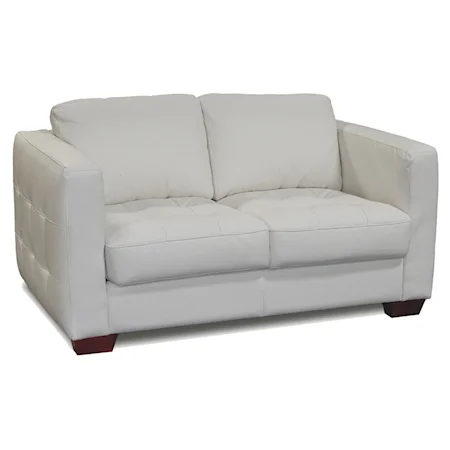 Contemporary Tufted Side Loveseat